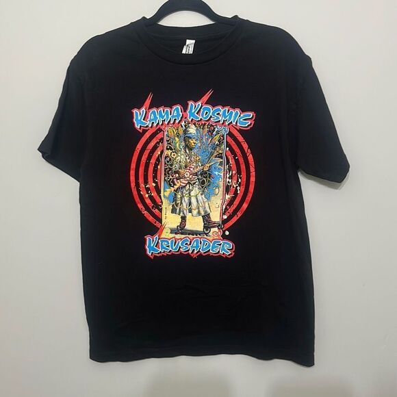 American Apparel Mens Black Kasma Kosmic Krusader Venice‎  T-Shirt Medium - Picture 1 of 8